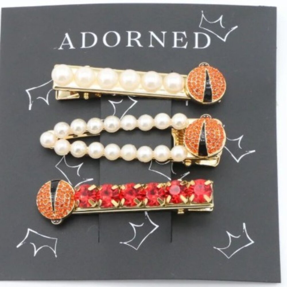 Adorned Luxe Scarlet Garden Adornments / Set of 3 Hair Clips